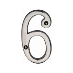 M Marcus Heritage Brass Numeral 6 - Face Fix 76mm Traditional font